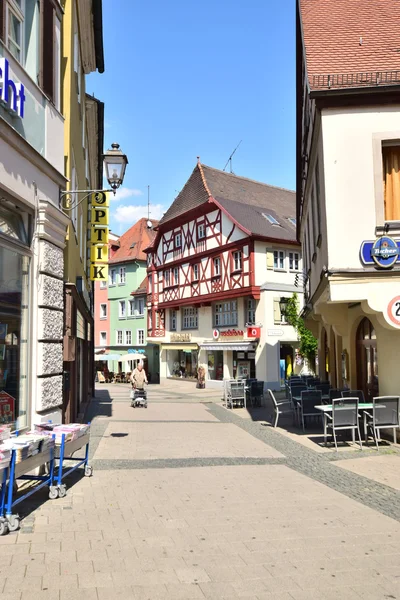 Vista em Ansbach, perto de Nuremberg, Alemanha, com edifícios históricos — Fotografia de Stock