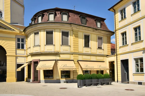 Vista en Ansbach, cerca de Nuremberg, Alemania, con edificios históricos — Foto de Stock