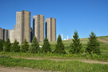 Astana 'da modern binalar, Kazakistan 'ın başkenti, Expo 2017 ev sahibi