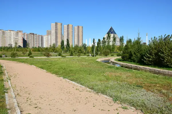 Blick Astana Der Hauptstadt Kasachstans Gastgeber Der Expo 2017 — Stockfoto