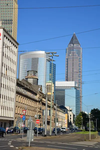 Франкфурт Німеччина 2021 Хмарочоси Місті Франкфурт Майні — стокове фото