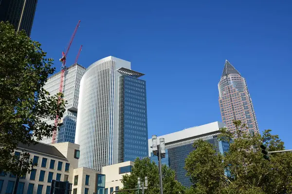 Francfort Allemagne 2021 Vue Avec Des Bâtiments Modernes Dans Ville — Photo