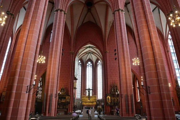 Frankfurt Německo 2021 Interiér Císařské Katedrály Bartoloměje Kaiserdom Frankfurtu Nad — Stock fotografie