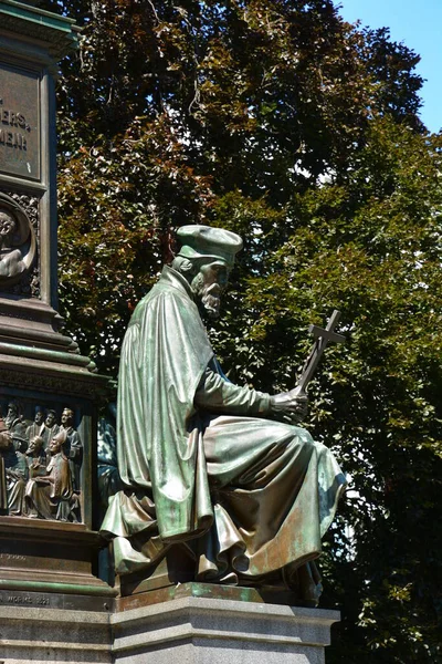 Worms Duitsland 2021 Zicht Het Martin Luther Monument Stad Worms — Stockfoto