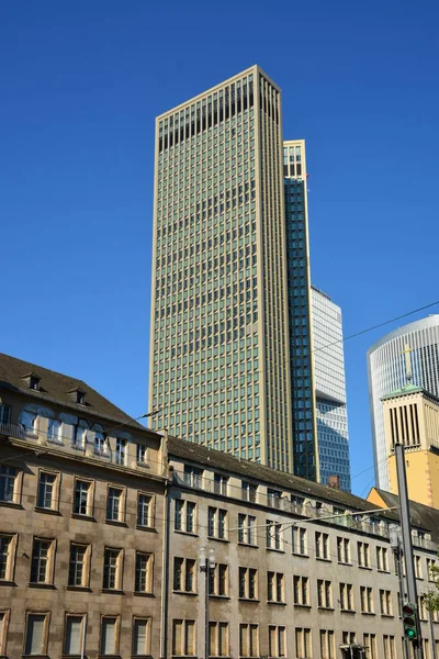 Frankfurt Tyskland 2021 Med Moderna Byggnader Staden Frankfurt Main — Stockfoto