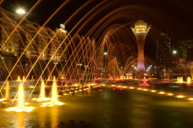 astana, gece baiterek kulede