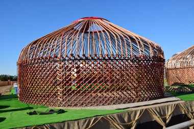 The wooden frame of the Kazakh yurt clipart
