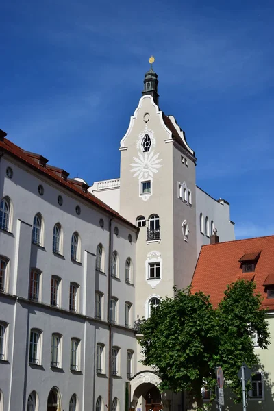 Nézd a történelmi épületben található Regensburg, Bajorország, Németország — Stock Fotó