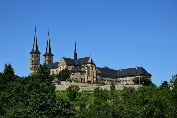 Nézd a Michelsberg kolostor a településen, Bamberg, Németország — Stock Fotó