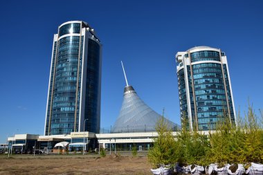 Astana, Kazakistan başkenti bir sokak görünümü