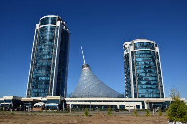 Astana, Kazakistan başkenti bir sokak görünümü