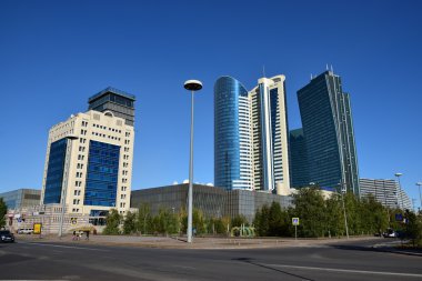 Astana, Kazakistan başkenti bir sokak görünümü