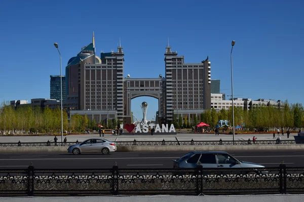 De mening van de A-straat in Astana, de hoofdstad van Kazachstan — Stockfoto