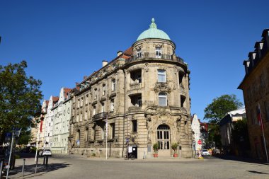 Bayreuth, Almanya tarihi binalar ile sokak görünümü