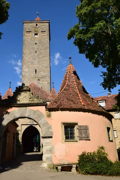 Переглянути в історичному місті Rothenburg, Баварія, Німеччина — стокове фото