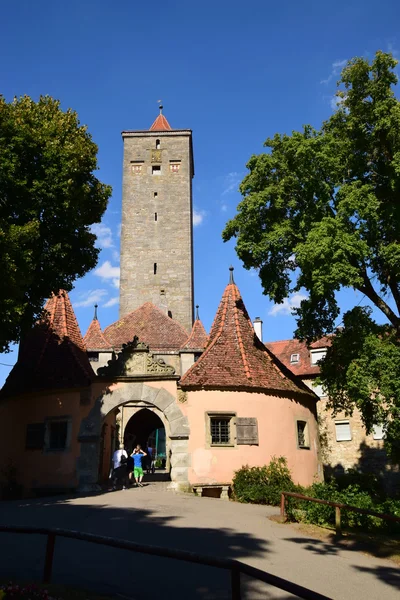 Vista en la histórica ciudad de Rothenburg, Baviera, Alemania — Foto de Stock
