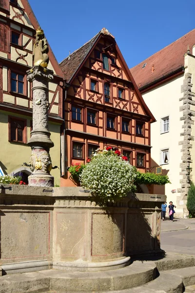 Zobacz w zabytkowej miejscowości Rothenburg, Bavaria, Niemcy — Zdjęcie stockowe