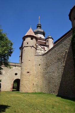 Ayrıntı Marienberg kale Wurzburg, Bavyera, Almanya