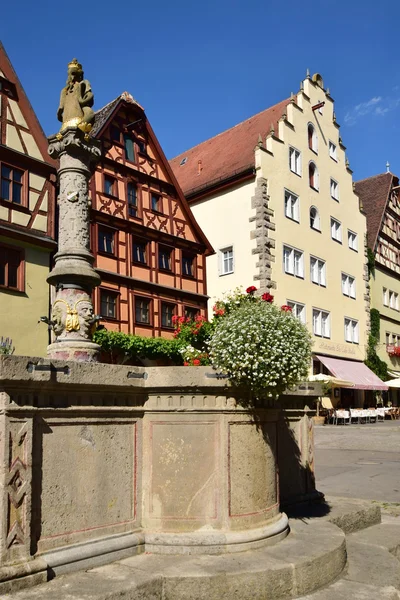 Visa i den historiska staden Rothenburg, Bayern, Tyskland — Stockfoto