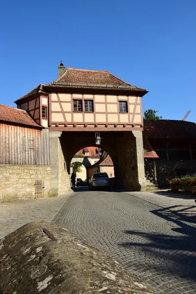 Vue dans la ville historique de Rothenburg, Bavière, Allemagne — Photo