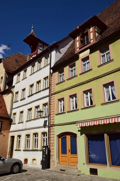 Utcára néző, Rothenburg, Németország — Stock Fotó