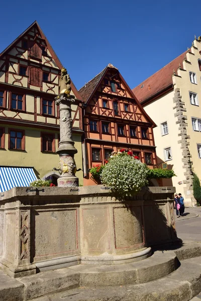 Utcára néző, Rothenburg, Németország — Stock Fotó