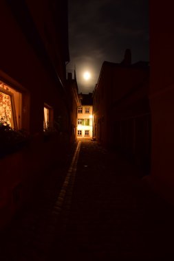 Bamberg şehir tarihi, Bavyera, bölgedeki üst Franconia, Almanya Bamberg, Almanya gece görünümü