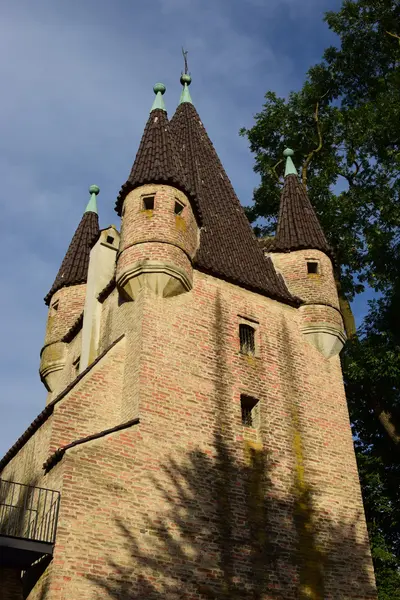 Historické Funfgratturm tower v Augsburgu, Německo — Stock fotografie