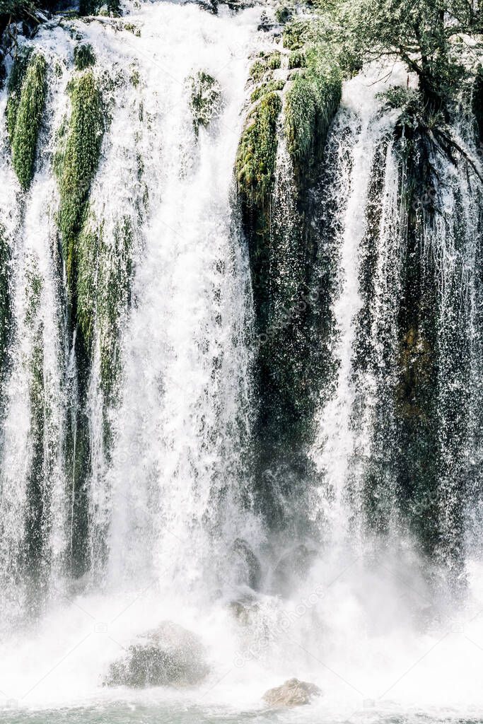 Kravice waterfall on the Trebizat River in Bosnia and Herzegovina. Miracle of Nature in Bosnia and Herzegovina. The Kravice waterfalls, originally known as the Kravica waterfalls