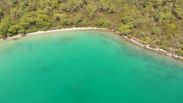 Paysage Naturel Aérien Baie Secrète Mer Égée Vert Bleu Rencontrent — Video