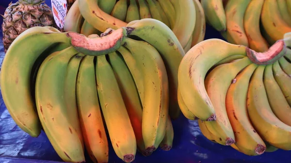 Ripe Bananas Street Market Turkey Green Bananas Counter Fruit Market — Stock Photo, Image