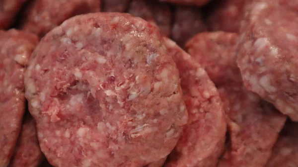 Cru Carne Fresca Almôndegas Kebabs Fundo Carne Não Cozida Tradicional — Fotografia de Stock