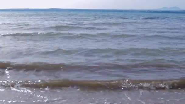 Vista Azul Água Mar Costa Vista Superfície Água Praia Contexto — Vídeo de Stock