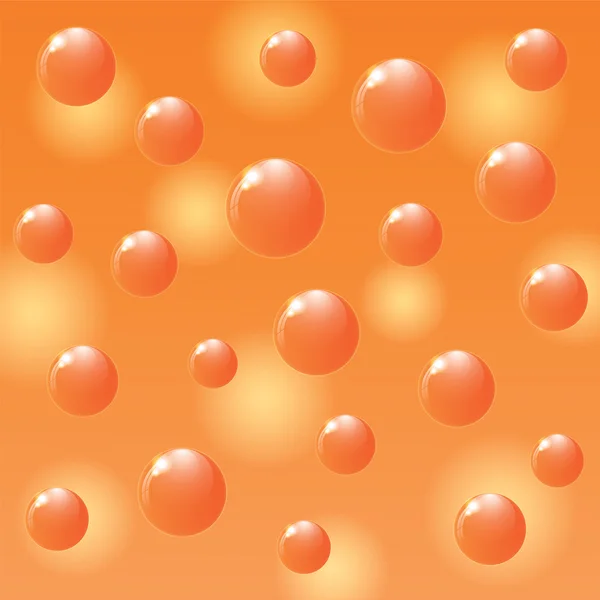 Оранжевые шарики на красочном фоне . — стоковый вектор