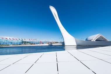 Olimpiyat meşalesinin Olimpic parkta fincan.