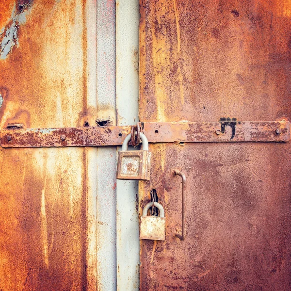 Closed metal door. — Stock Photo, Image