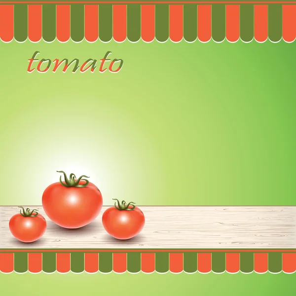 Tomates fraîches rouges sur la table . — Image vectorielle