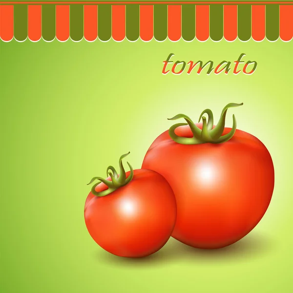 Rote frische Tomaten auf abstraktem Hintergrund. — Stockvektor