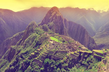 Machu Picchu görünümünü.