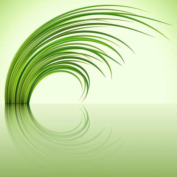Θραύσμα από το πράσινο γρασίδι σε πράσινο φόντο. — Διανυσματικό Αρχείο