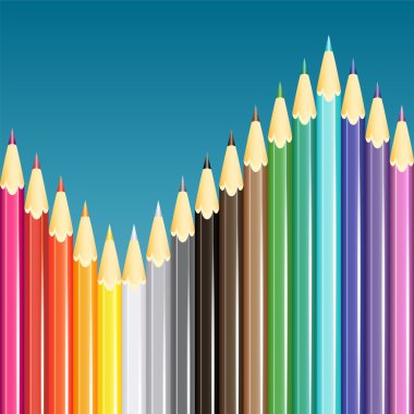 Renkli kalem arkaplanı. vektör illüstrasyonu.