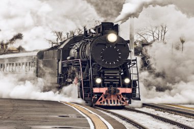 Retro buharlı tren.