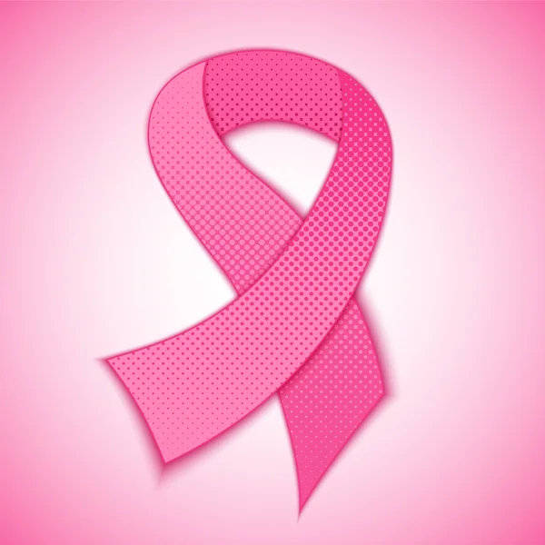 Brustkrebs Bewusstsein rosa Schleife auf buntem Hintergrund. — Stockvektor