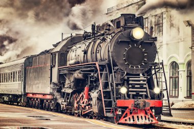 Retro buharlı tren.