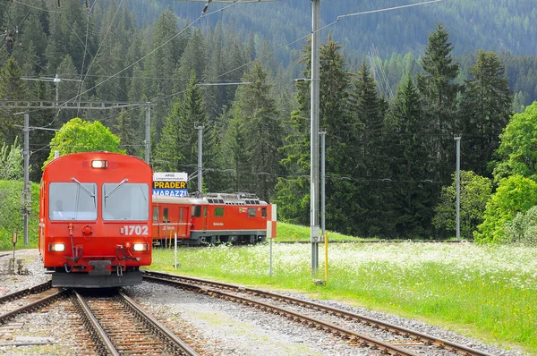 Passenger train from Arosa to Chur. — Stock Photo, Image
