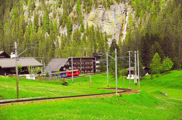 Railway station on the countryside landscape background. — Stock Photo, Image