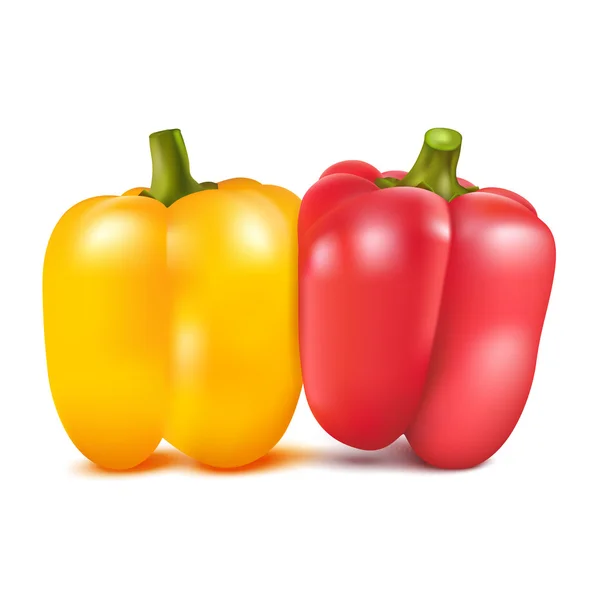 Yellow and red sweet pepper. — Stock Vector