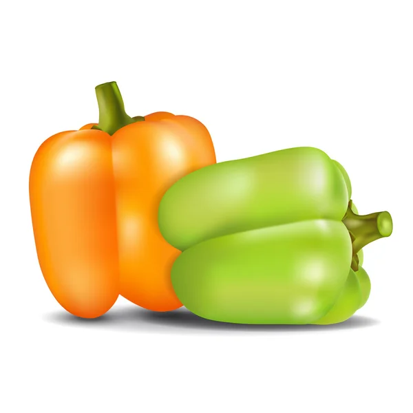 Pimienta dulce naranja y verde . — Vector de stock