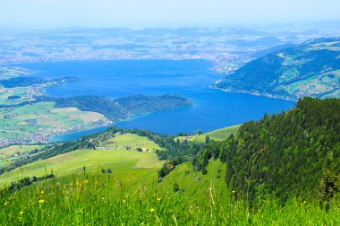 Nefes kesen Rigi dağ görünümünden.