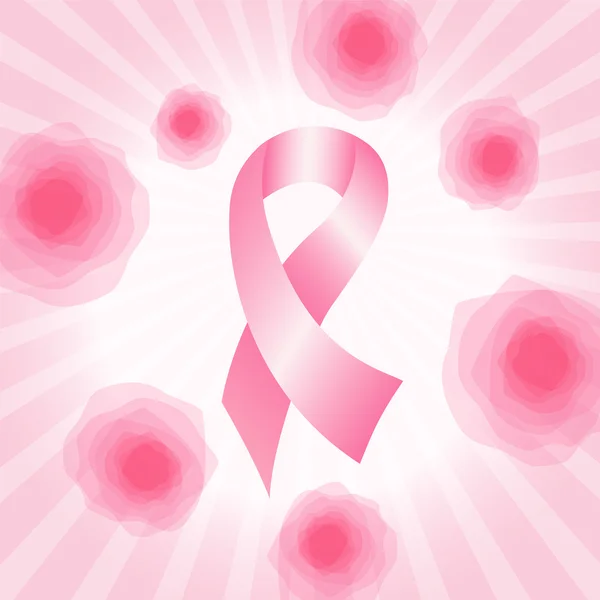 Breast cancer awareness pink ribbon. — Stock Vector